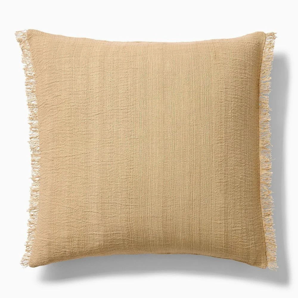WEST ELM TEXTURED FRINGE THROW PILLOW COVER